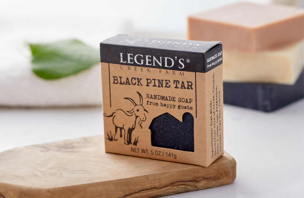 Black Pine Tar Soap - Unscented Vintage Family Recipe Pine Tar